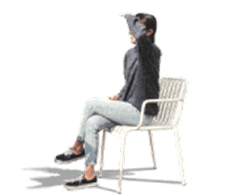 Woman sitting in a chair